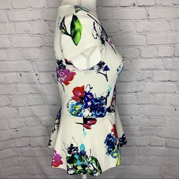 Anthropologie Postmark Floral Mignon Peplum Top - Picture 5 of 11